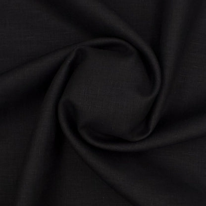 Linen Shirt Fabric(1.6 MTR) Linen Plain Black-90624