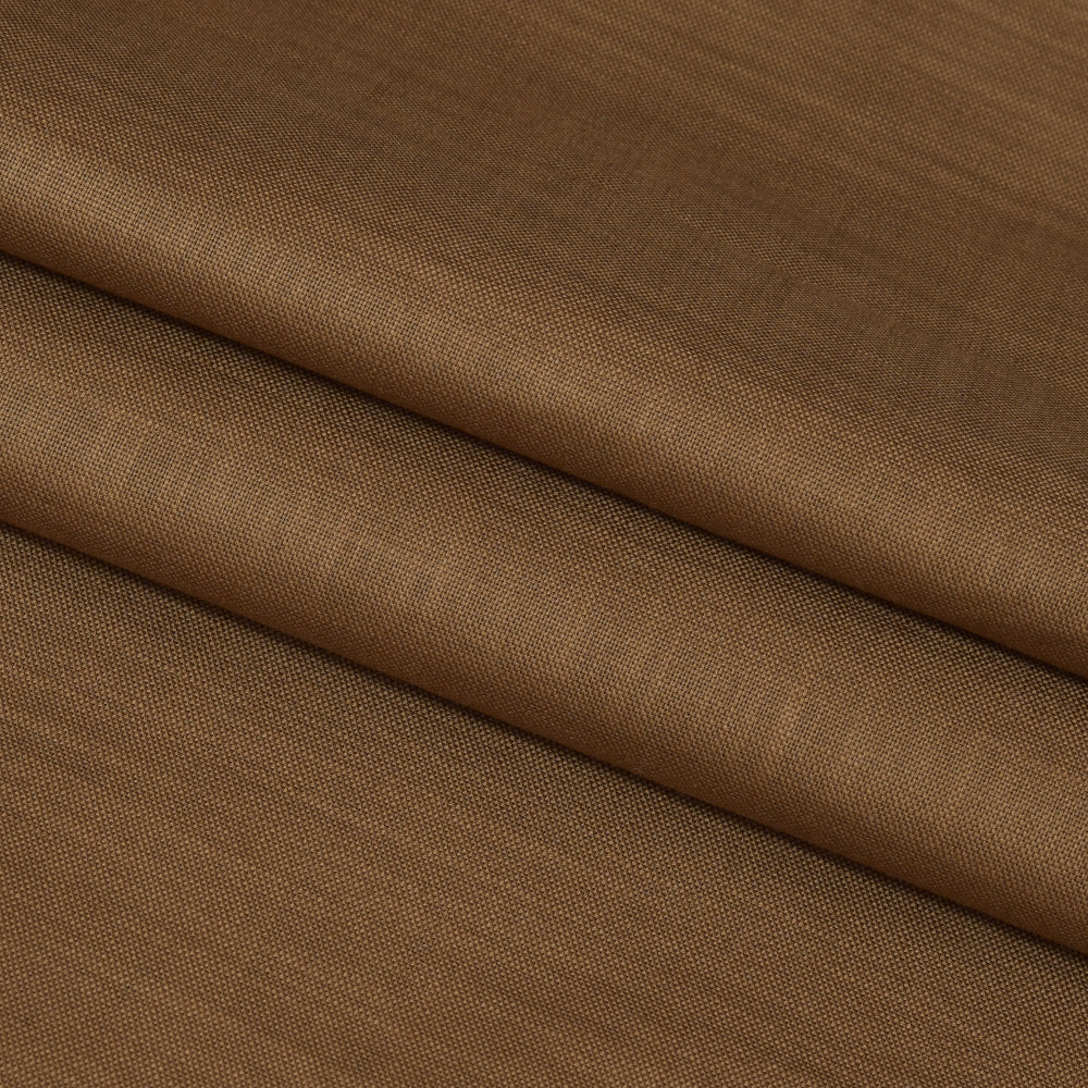 Linen Shirt Fabric(1.6 MTR) Linen Plain Brown-90618