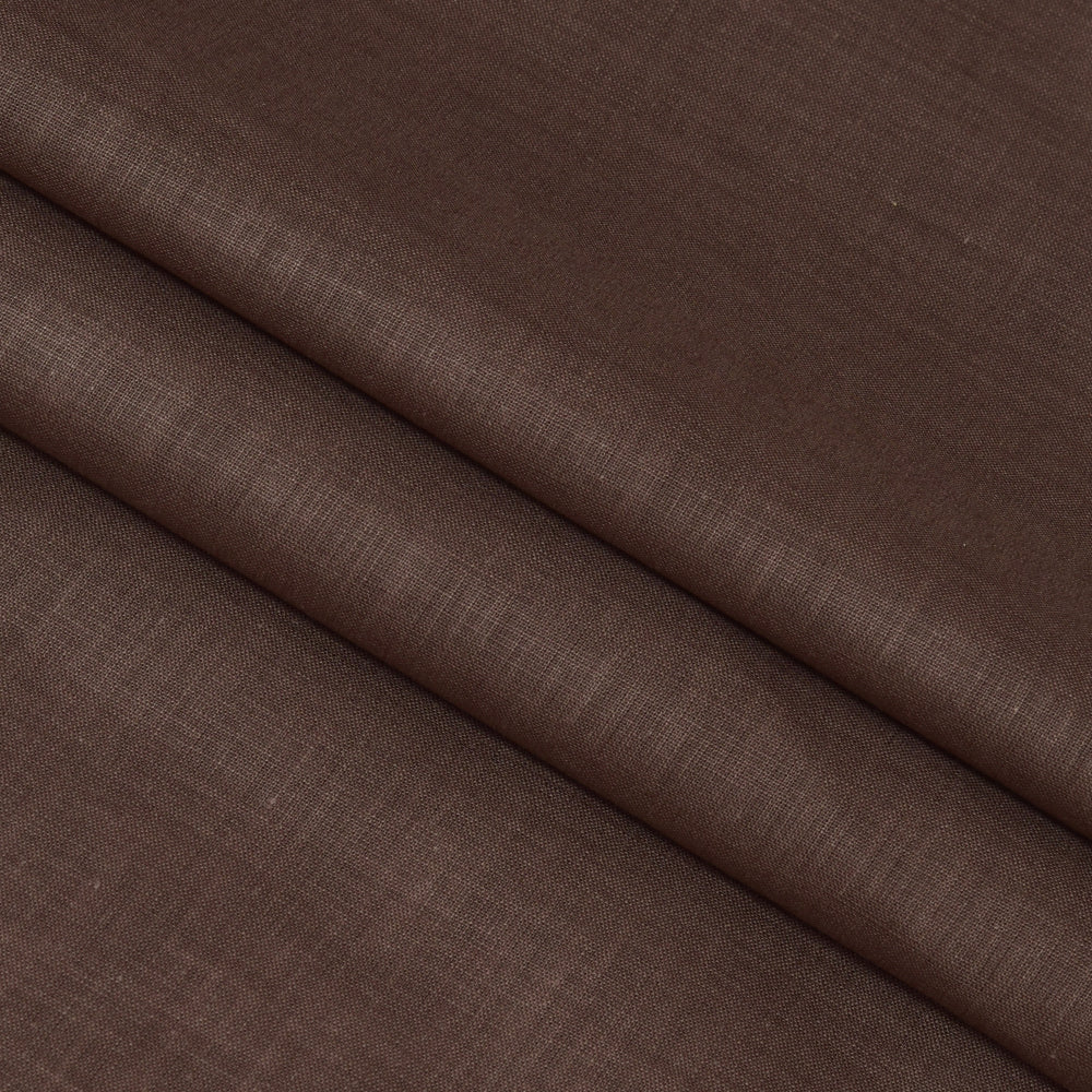 Linen Shirt Fabric(1.6 MTR) Linen Plain Coffee Brown-90620