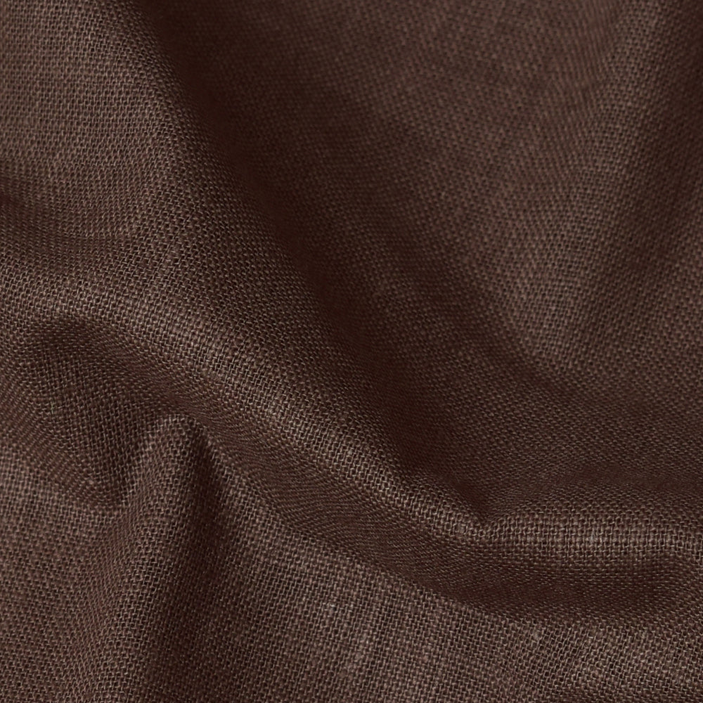 Linen Shirt Fabric(1.6 MTR) Linen Plain Coffee Brown-90620