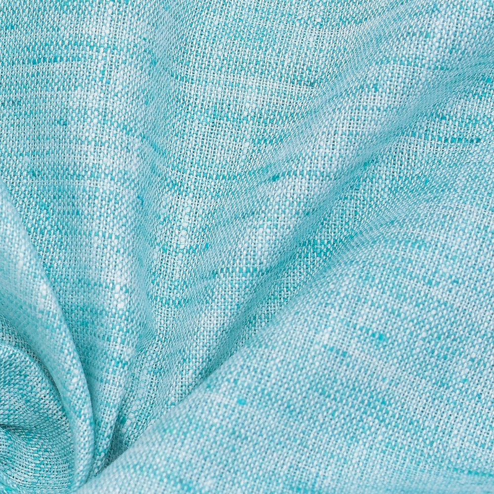 Linen Shirt Fabric(1.6 MTR) Linen Plain Cyan-90558