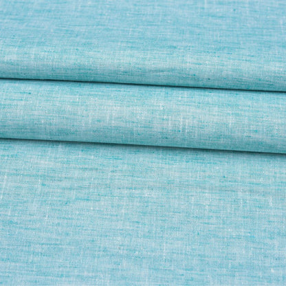 Linen Shirt Fabric(1.6 MTR) Linen Plain Cyan-90558