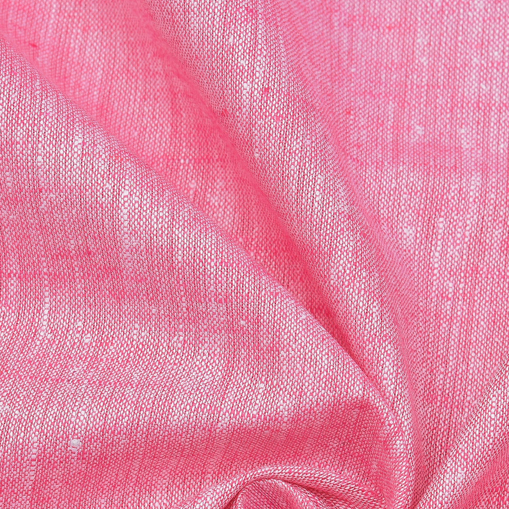 Linen Shirt Fabric(1.6 MTR) Linen Plain Pink-90559