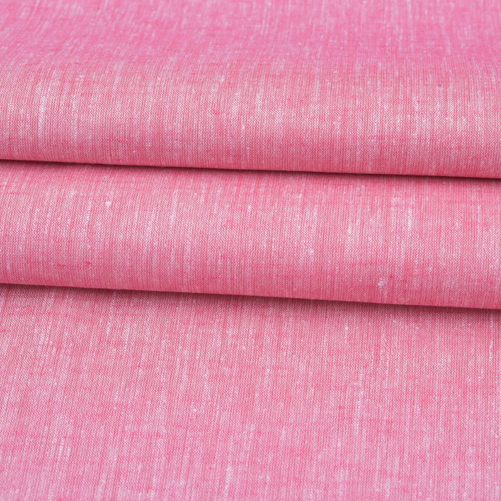 Linen Shirt Fabric(1.6 MTR) Linen Plain Pink-90559