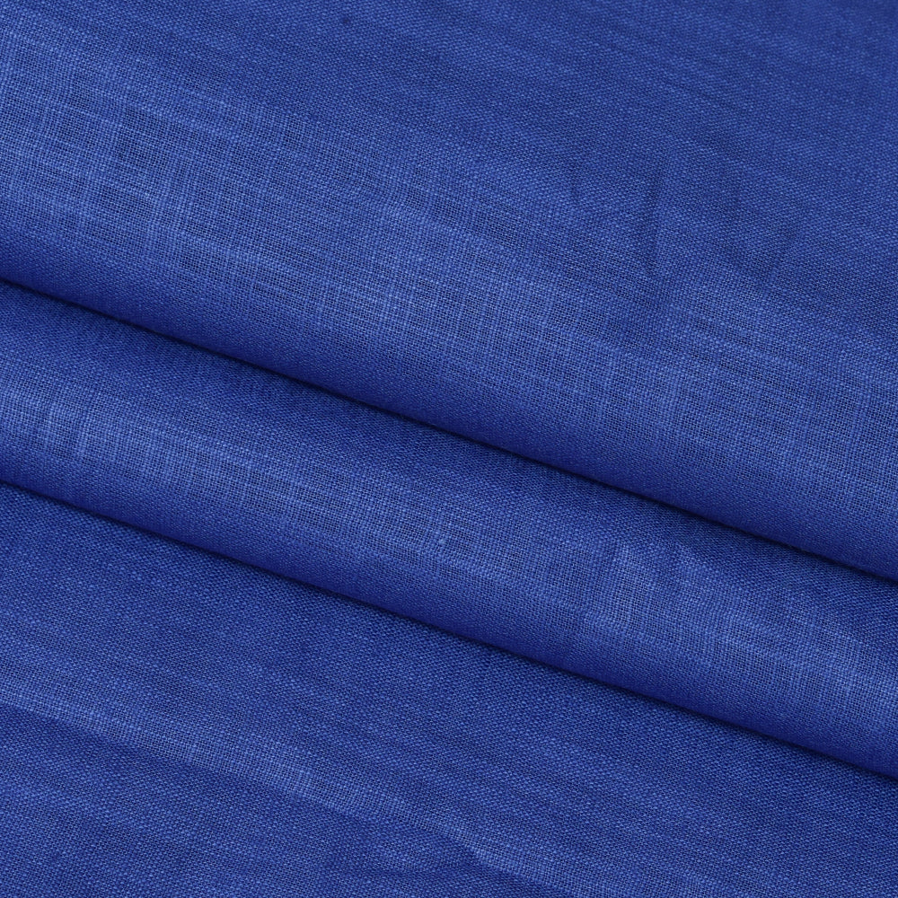 Linen Shirt Fabric(1.6 MTR) Linen Plain Royal Blue-90605