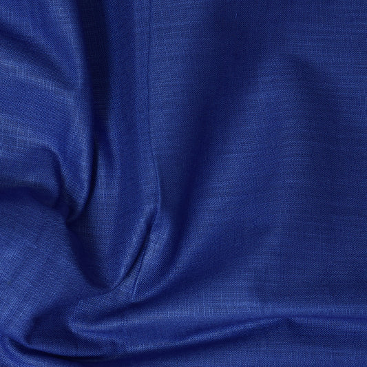 Linen Shirt Fabric(1.6 MTR) Linen Plain Royal Blue-90605