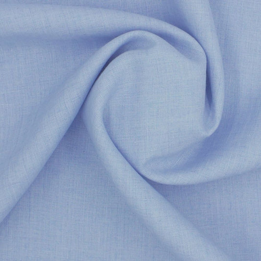 Linen Shirt Fabric(1.6 MTR) Linen Plain Sky Blue-90601