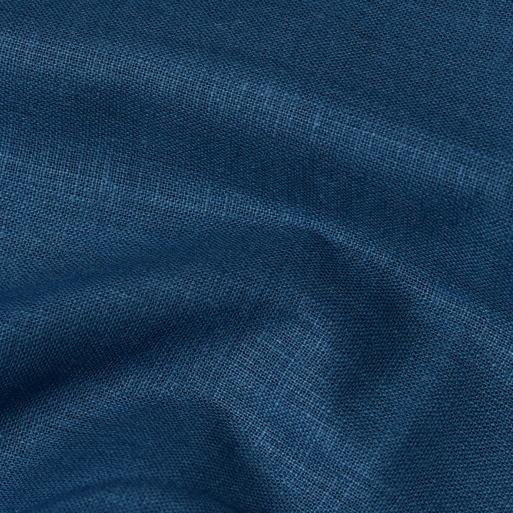 Linen Shirt Fabric(1.6 MTR) Linen Plain Teal Blue-90606