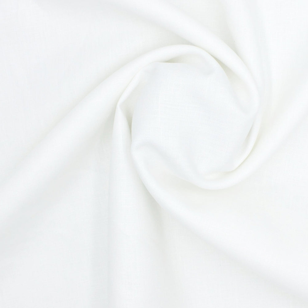 Linen Shirt Fabric(1.6 MTR) Linen Plain White-90617