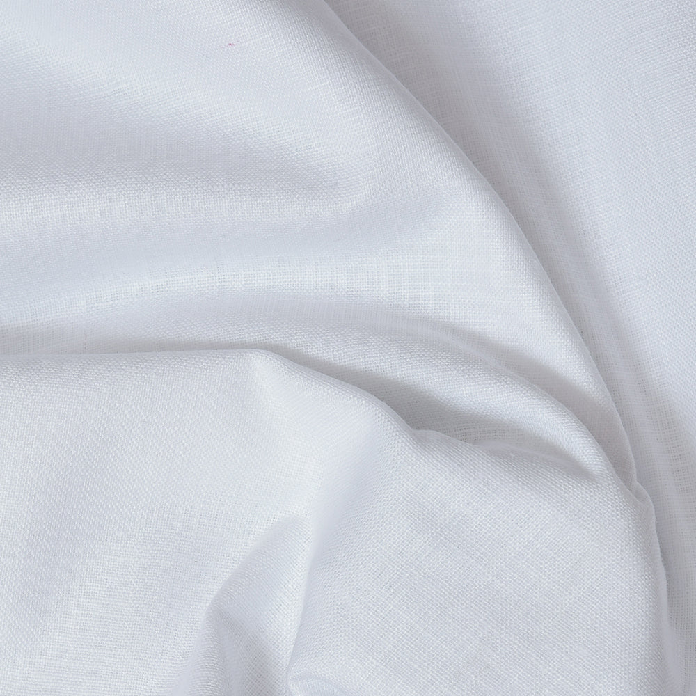 Linen Shirt Fabric(1.6 MTR) Linen Plain White-90617