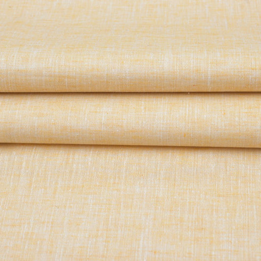 Linen Shirt Fabric(1.6 MTR) Linen Plain Yellow-90566