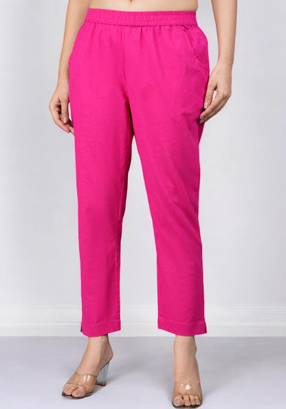 Magenta Pink Cotton Pant-49195