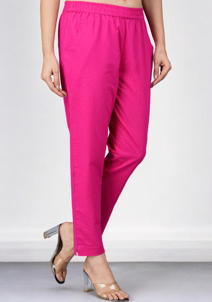 Magenta Pink Cotton Pant-49195