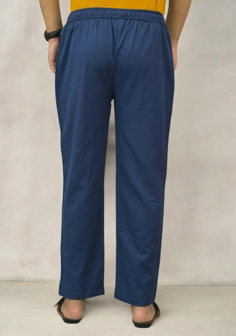 Navy Blue Cotton Casual Men Pant-49088