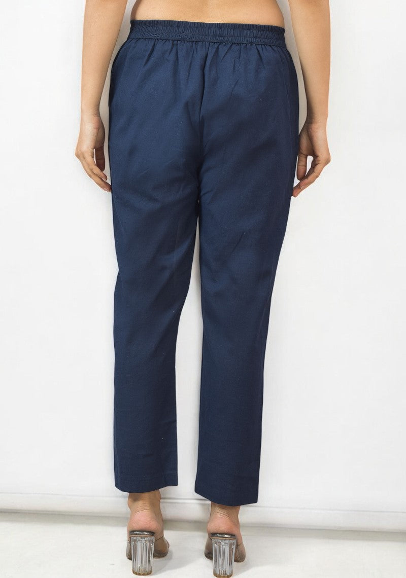 Navy Blue Cotton Pant-49181