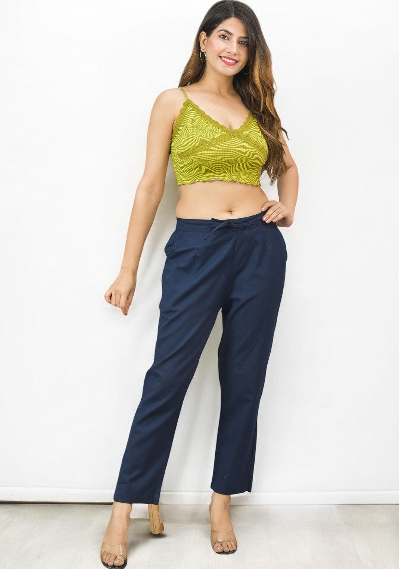 Navy Blue Cotton Pant-49181