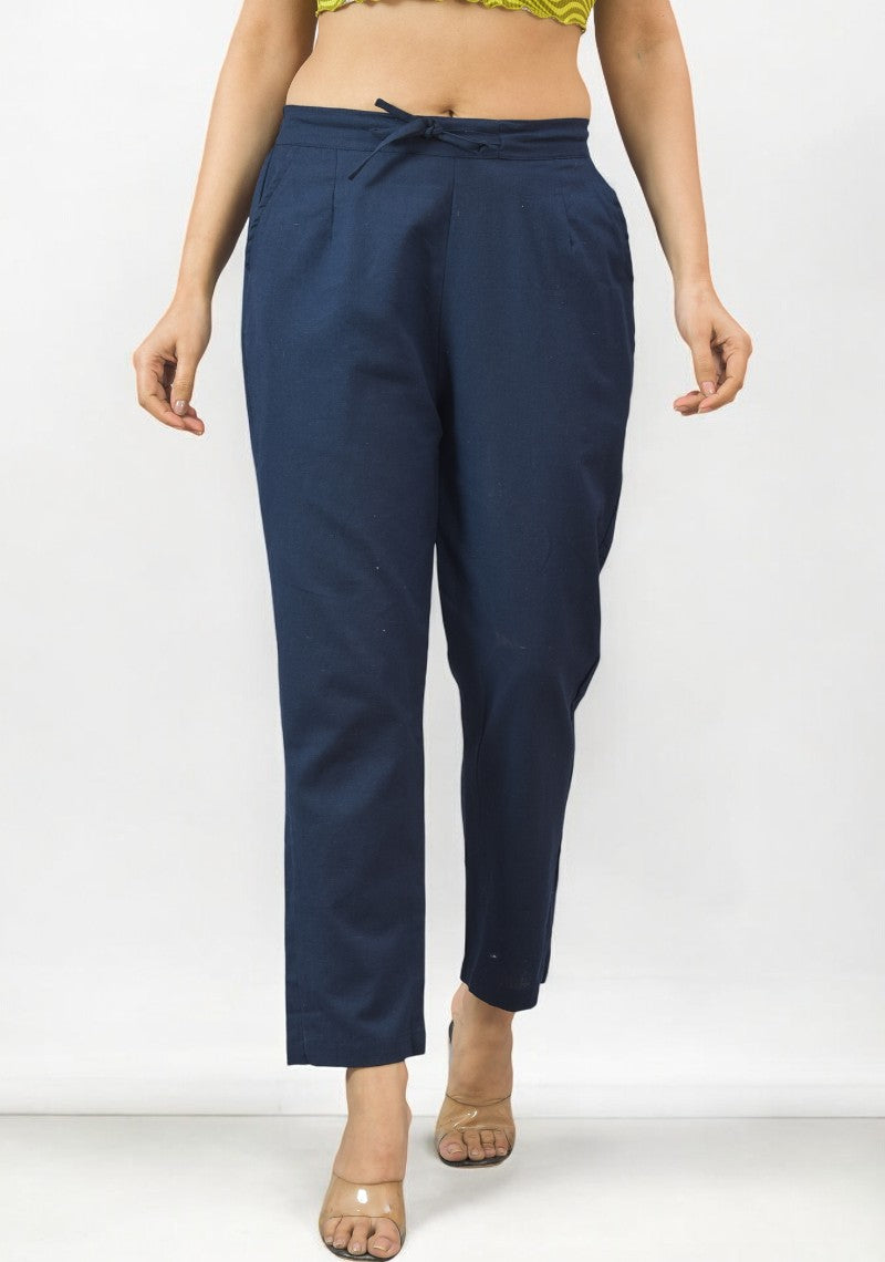 Navy Blue Cotton Pant-49181