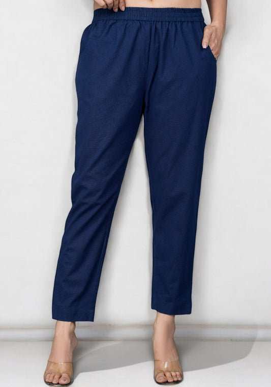 Navy Blue Cotton Pant-49201