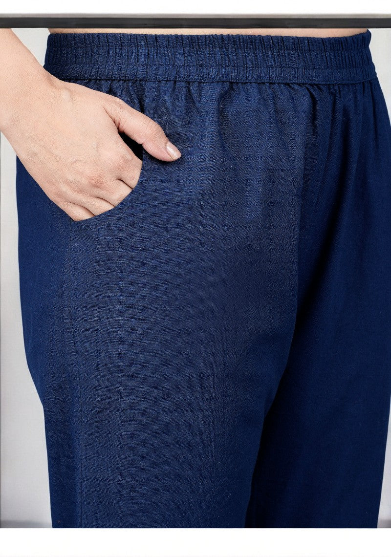 Navy Blue Cotton Pant-49201