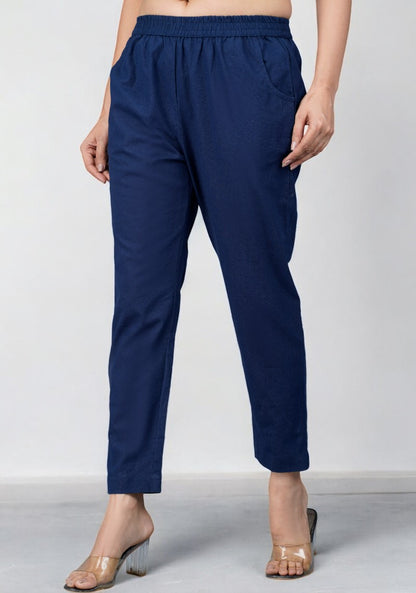 Navy Blue Cotton Pant-49201