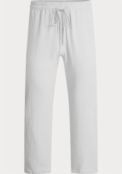 Off White Cotton Linen Loose Fit Men Pant-49528
