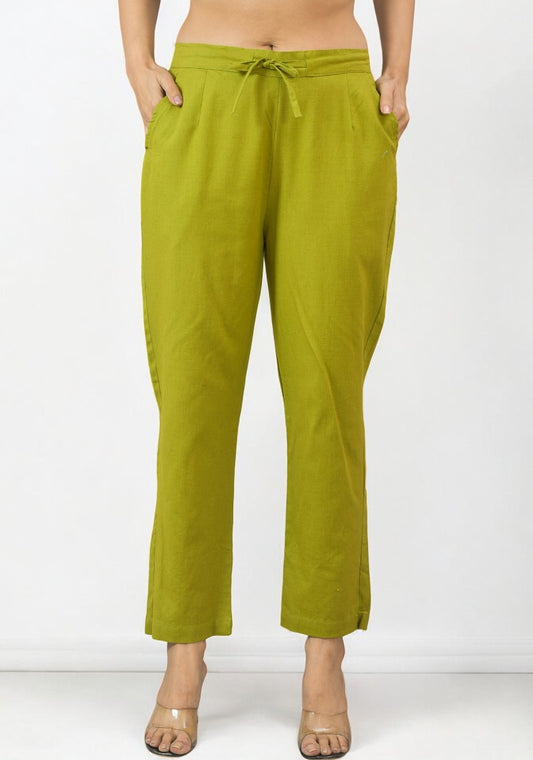 Olive Green Cotton Pant-49179