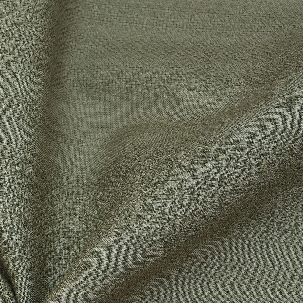 Premium Shirt Fabric(1.6 MTR) Dobby Plain Olive Green-90550