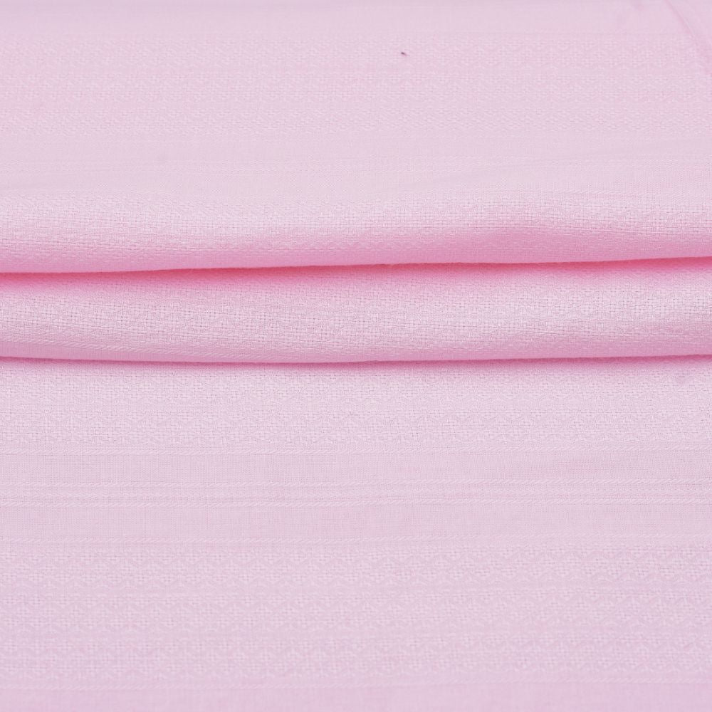 Premium Shirt Fabric(1.6 MTR) Dobby Plain Pink-90549