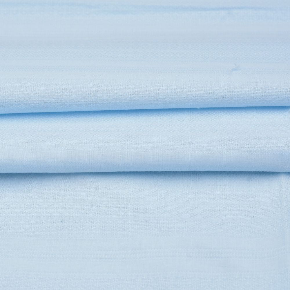 Premium Shirt Fabric(1.6 MTR) Dobby Plain Sky Blue-90548