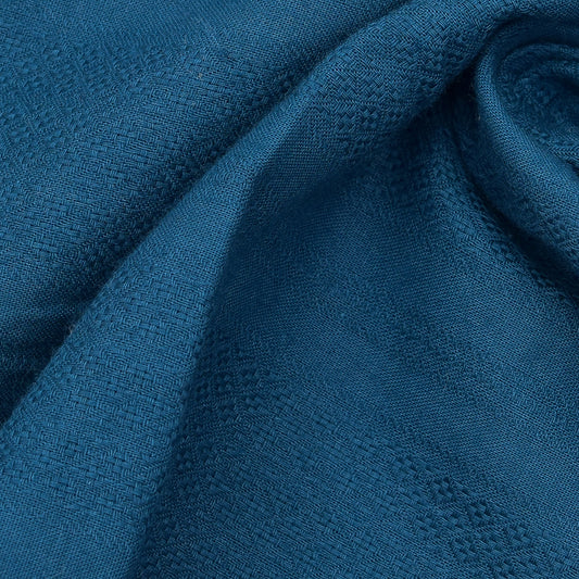 Premium Shirt Fabric(1.6 MTR) Dobby Plain Teal Blue-90544