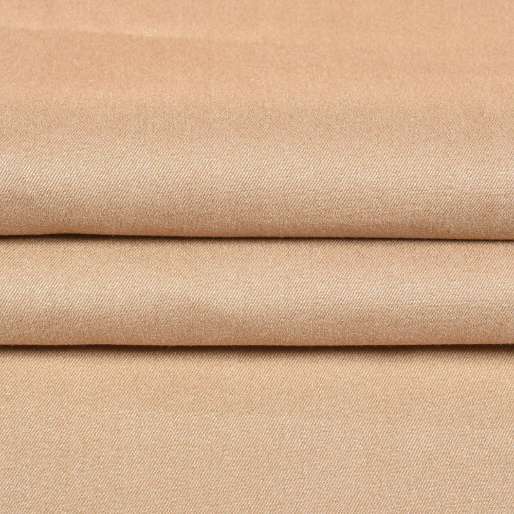 Cream Solid (2 Meter) Tweed Wool Fabric-90751