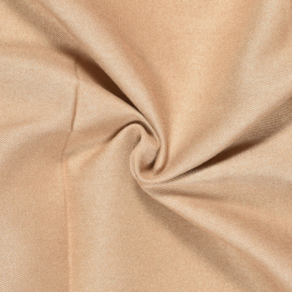 Cream Solid (2 Meter) Tweed Wool Fabric-90751