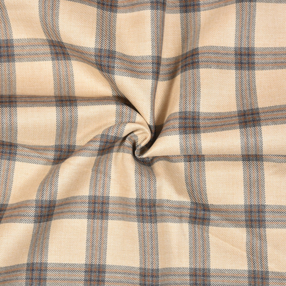 Beige-Brown-Checks-Tweed-Wool-Fabric-90756
