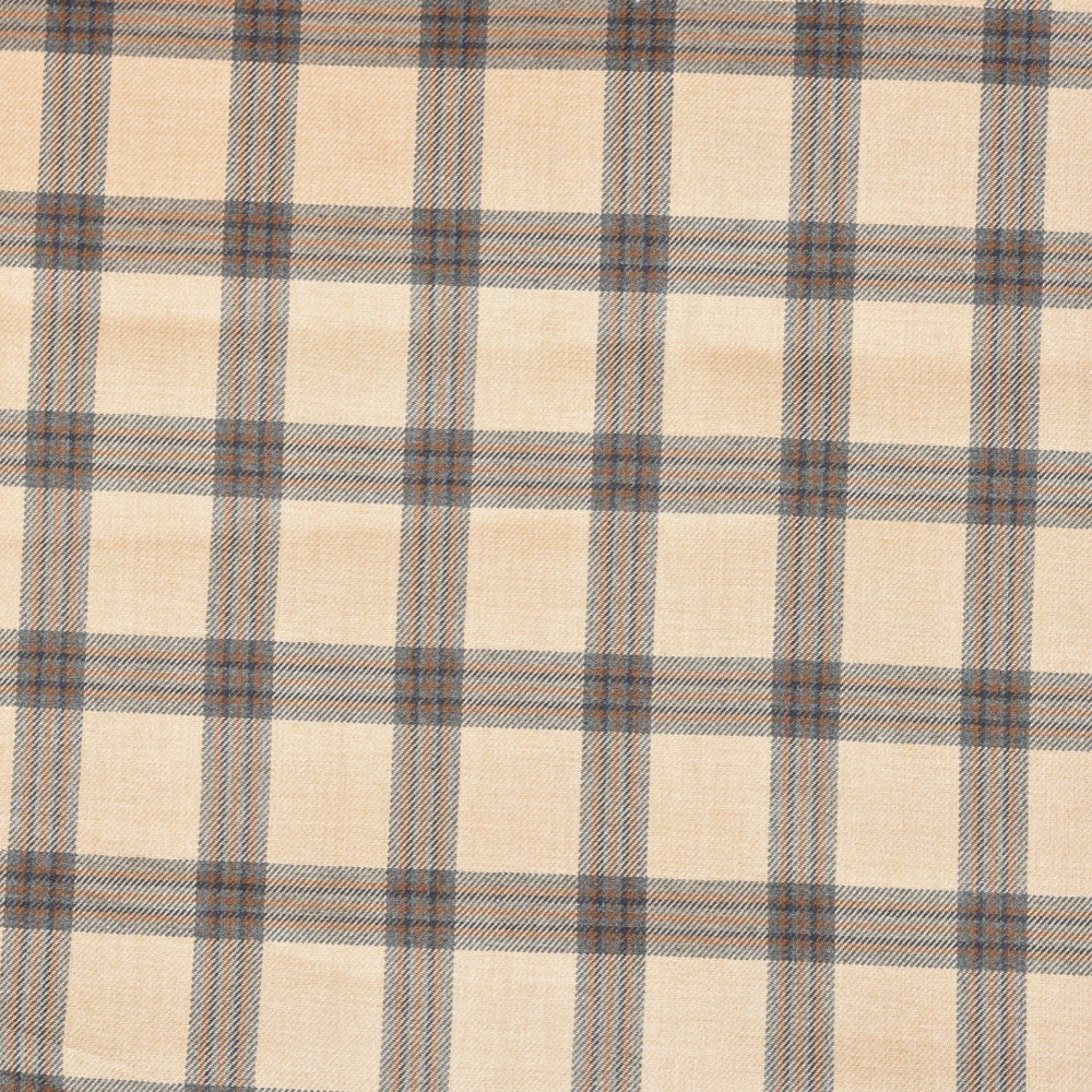 Beige-Brown-Checks-Tweed-Wool-Fabric-90756