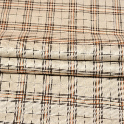 Beige-Brown-Checks-Tweed-Wool-Fabric-90761