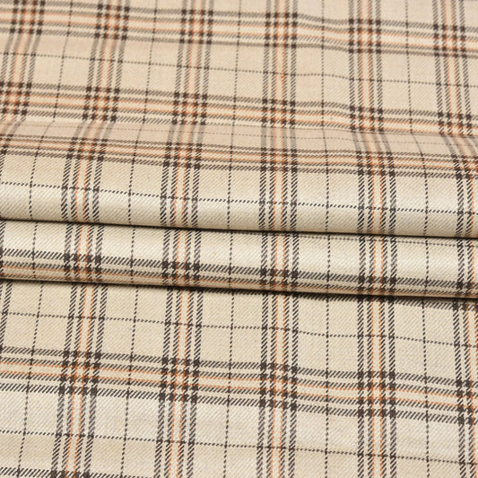 Beige-Brown-Checks-Tweed-Wool-Fabric-90761