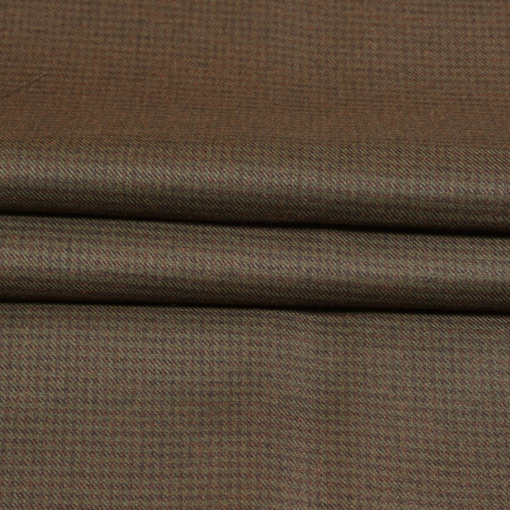Brown-Black-Checks-Tweed-Wool-Fabric-90762