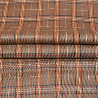 Brown-Black-Checks-Tweed-Wool-Fabric-90763