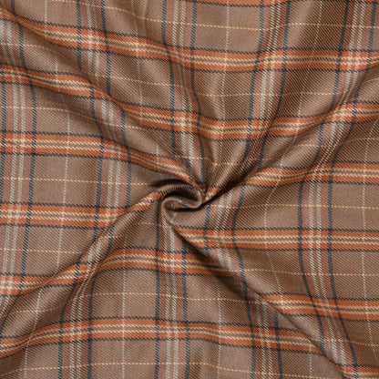 Brown-Black-Checks-Tweed-Wool-Fabric-90763