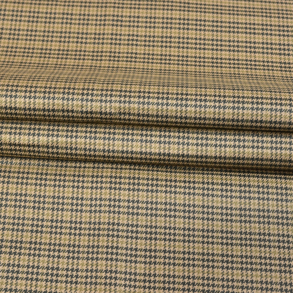 Beige-Black-Checks-Tweed-Wool-Fabric-90764