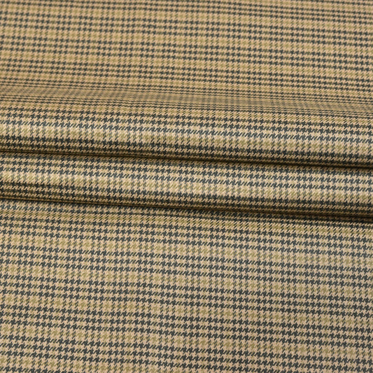 Beige-Black-Checks-Tweed-Wool-Fabric-90764