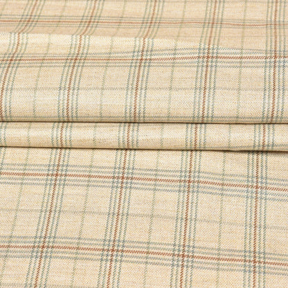 Beige-Green-Checks-Tweed-Wool-Fabric-90766