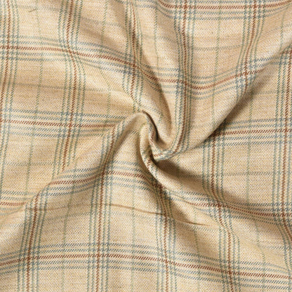 Beige-Green-Checks-Tweed-Wool-Fabric-90766