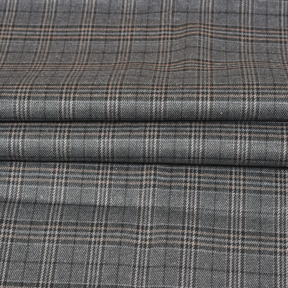 Gray-Black-Checks-Tweed-Wool-Fabric-90768