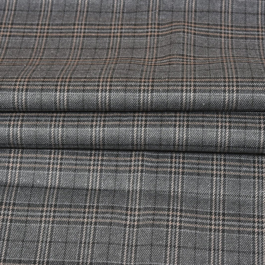 Gray-Black-Checks-Tweed-Wool-Fabric-90768