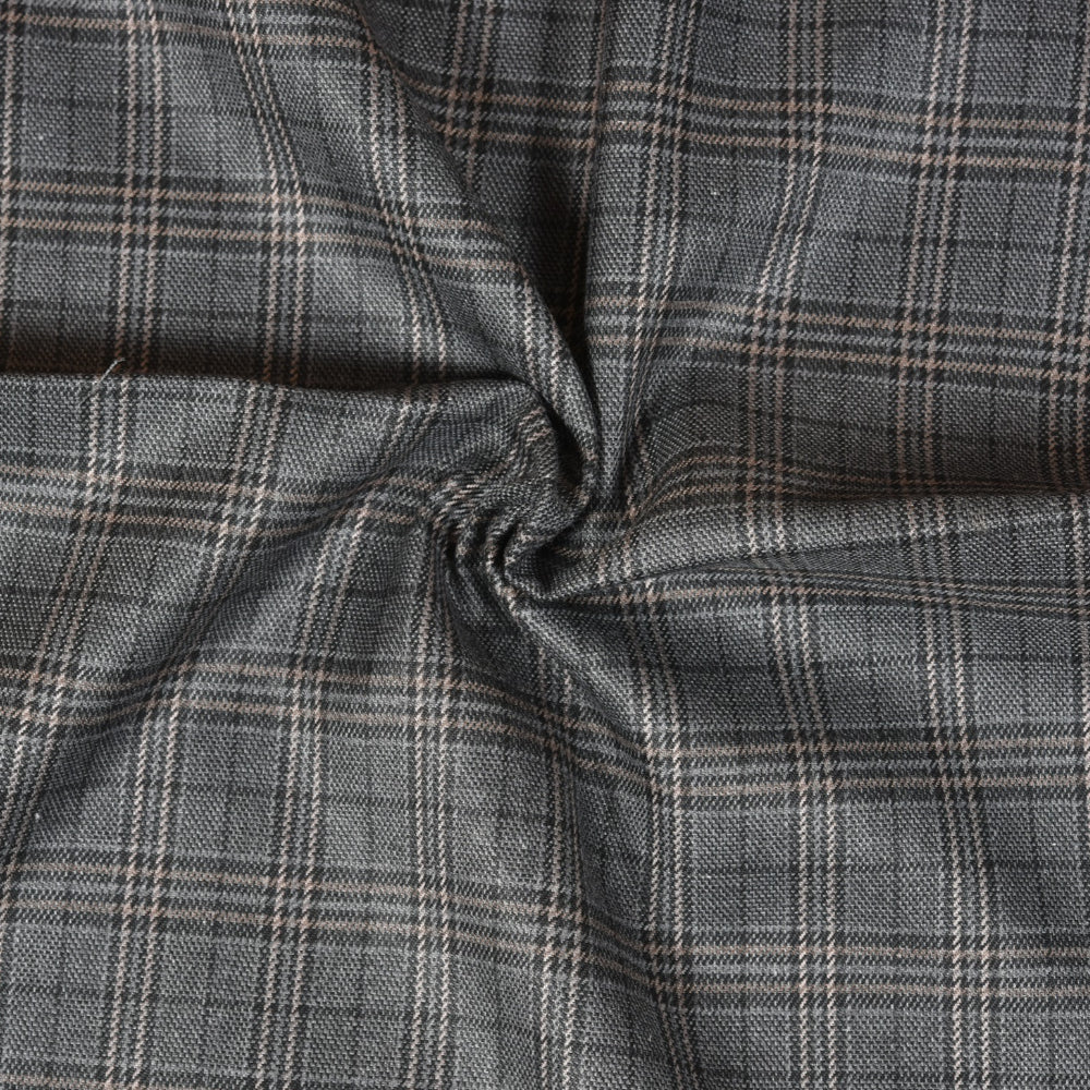 Gray-Black-Checks-Tweed-Wool-Fabric-90768