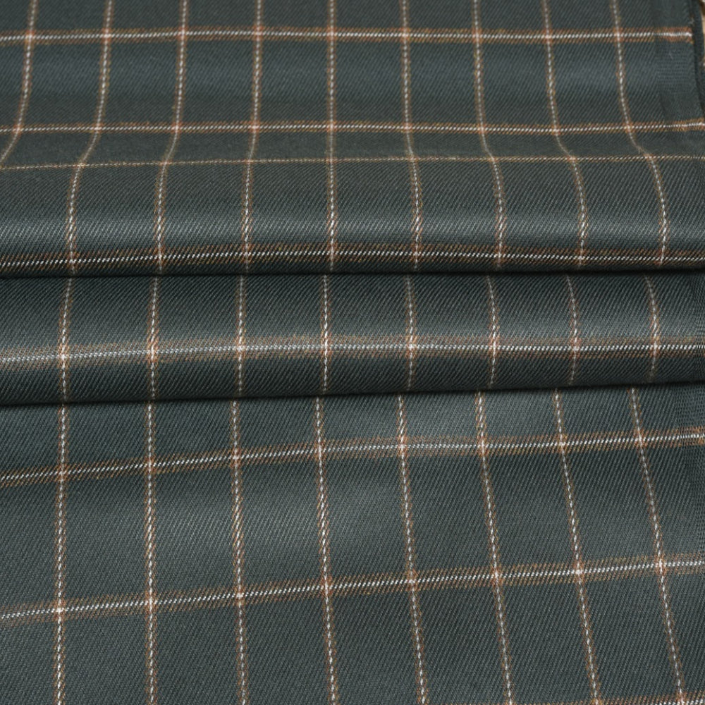 Green-White-Checks-Tweed-Wool-Fabric-90770