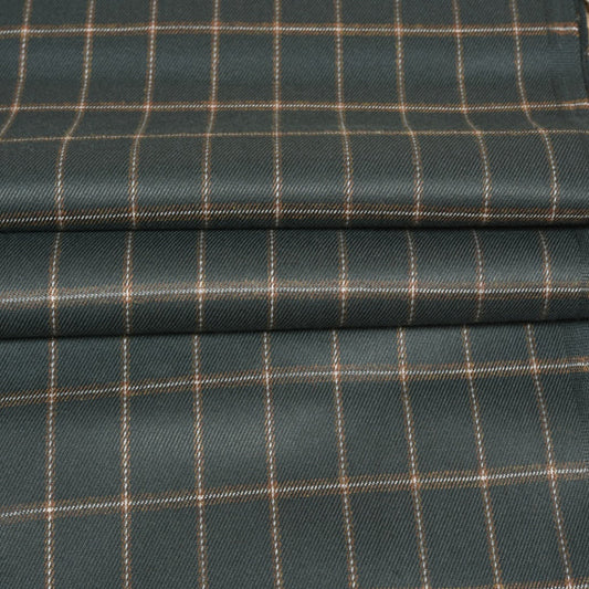 Green-White-Checks-Tweed-Wool-Fabric-90770