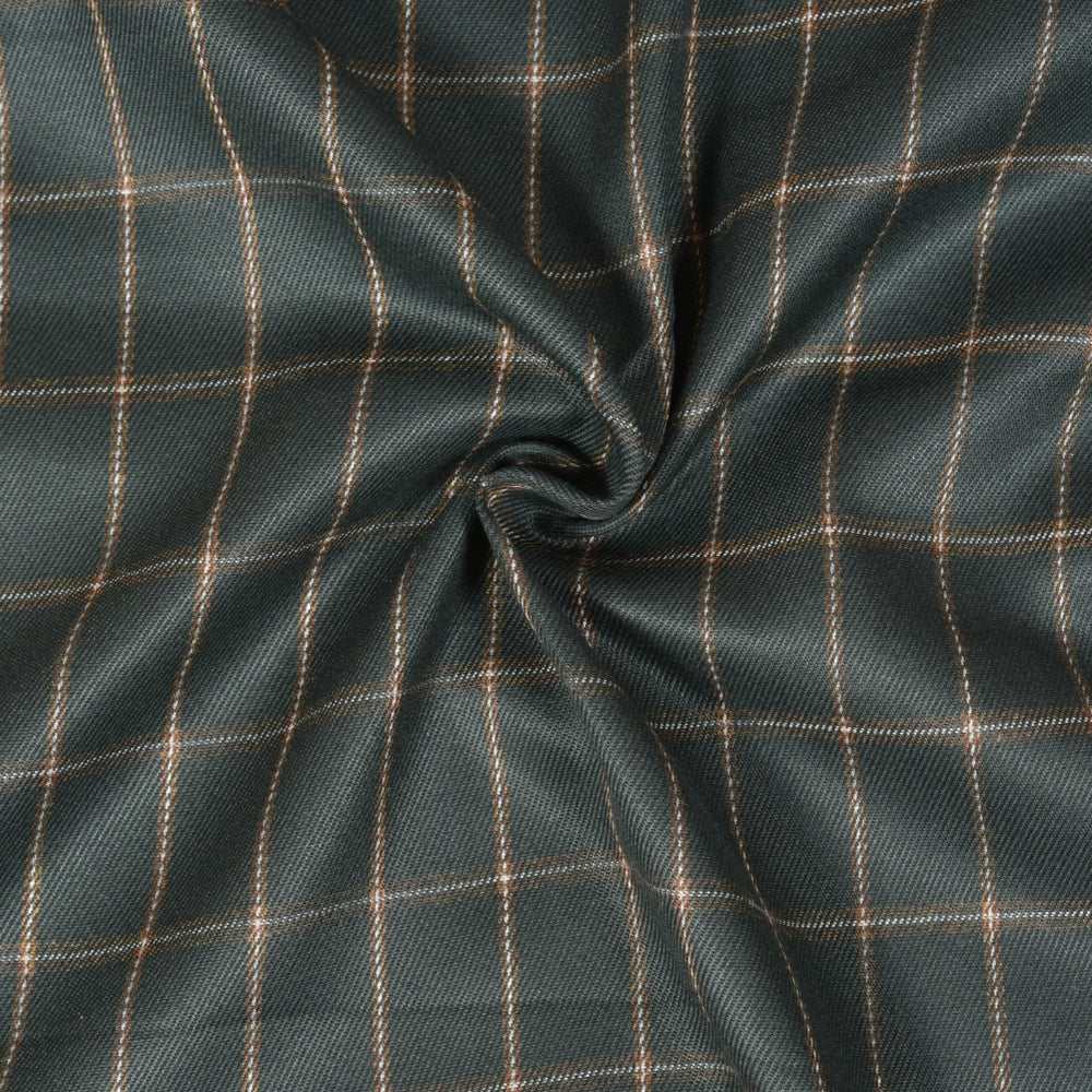 Green-White-Checks-Tweed-Wool-Fabric-90770