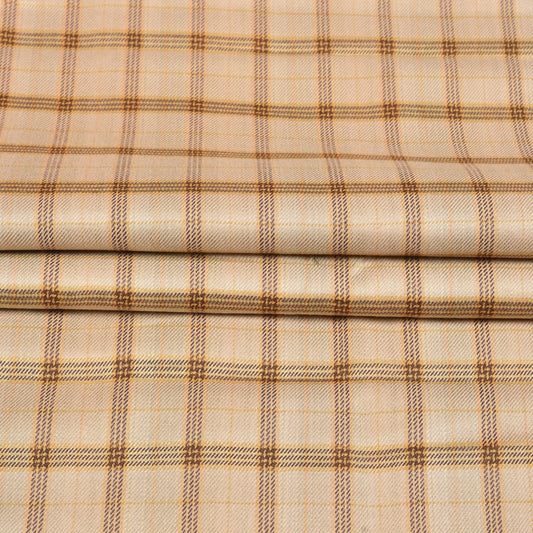 Beige-Brown-Checks-Tweed-Wool-Fabric-90772